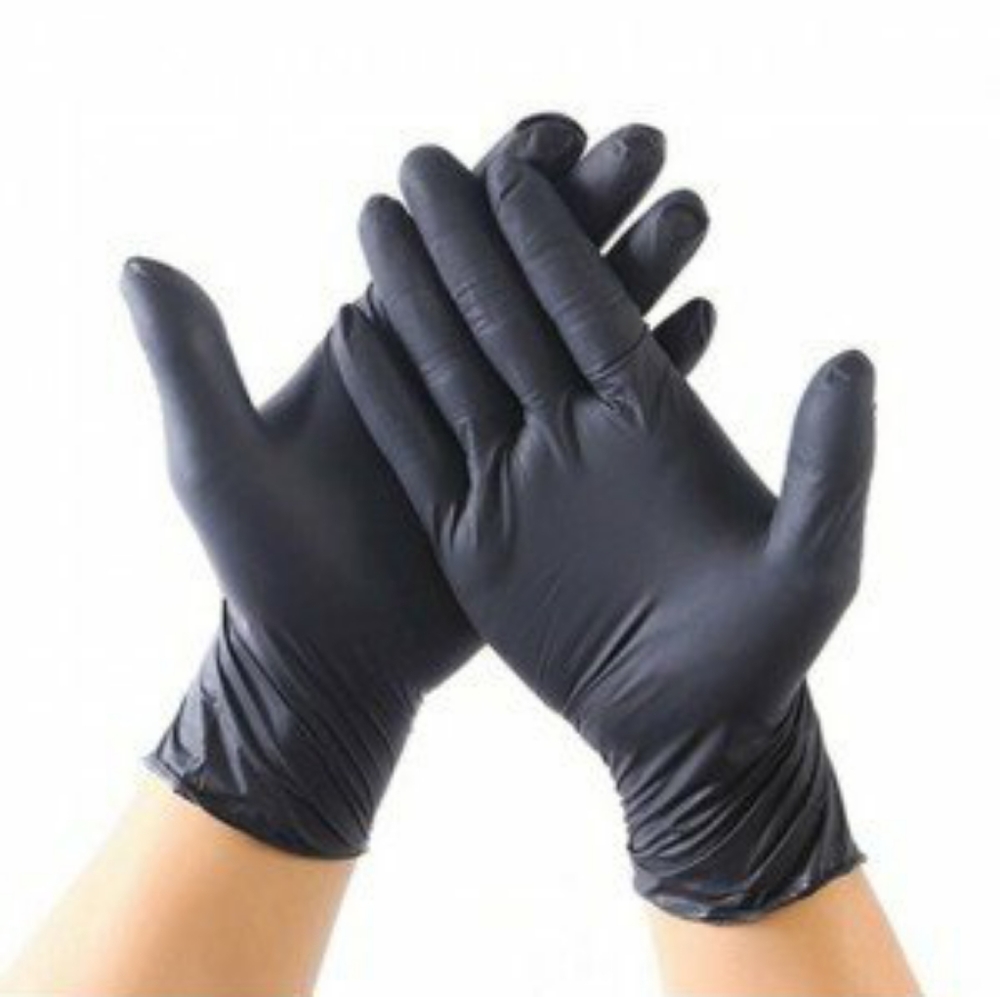 Black nitrile gloves